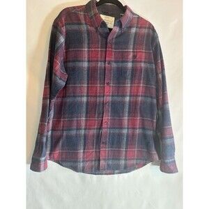 Original Weatherproof Vintage Men's Flannel Shirt Large Red Comfortable Warm